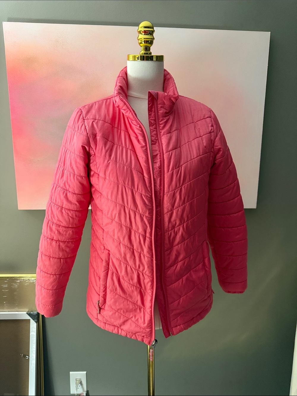 Columbia Girls' Bright Pink Quilted Puffer Jacket